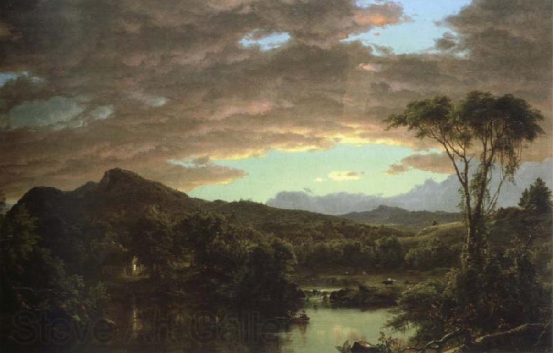 Frederic Edwin Church a country home Norge oil painting art